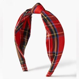 NWT J.Crew Tartan Bright Red Headband